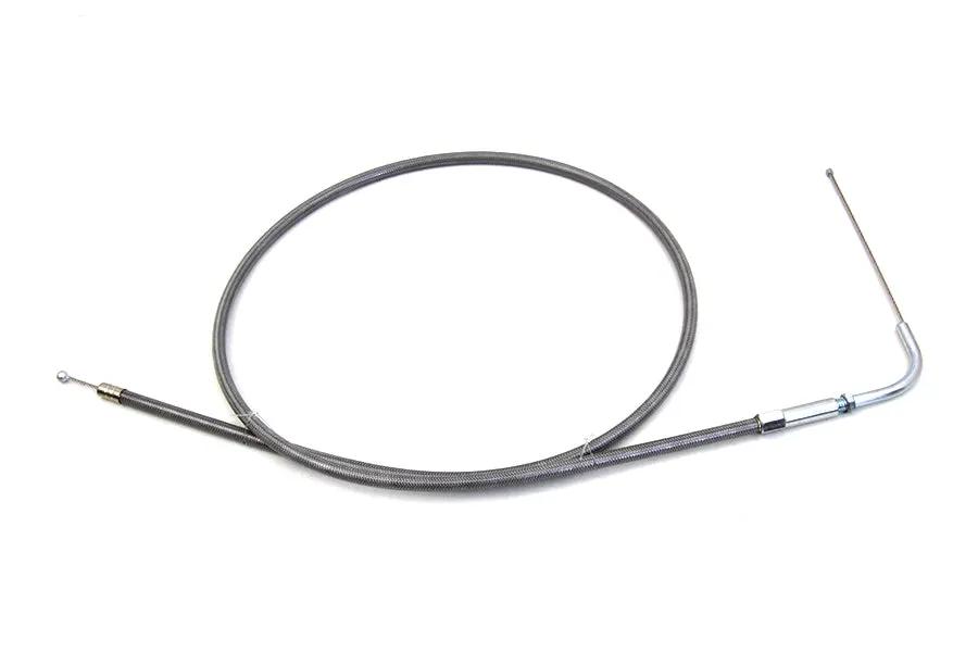 V-Twin Stainless Steel Throttle Cable with 38 Inch Casing and 90 Degree End - Part Number 28-0085SP by V-Twin