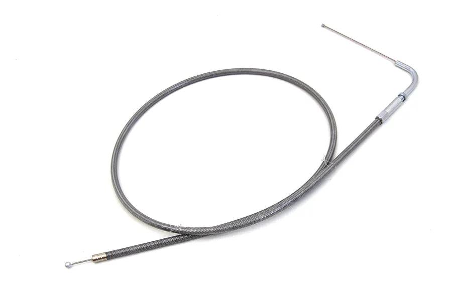 V-Twin Stainless Steel Throttle Cable with 38 Inch Casing and 90 Degree End - Part Number 28-0085SP by V-Twin