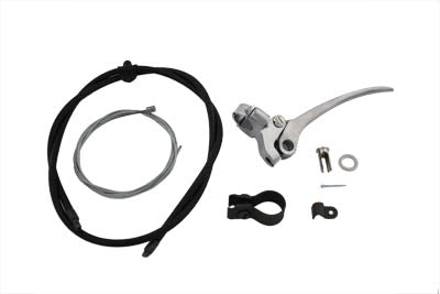 V-Twin 36-0414 Polished Spring Fork Cable and Handle Assembly
