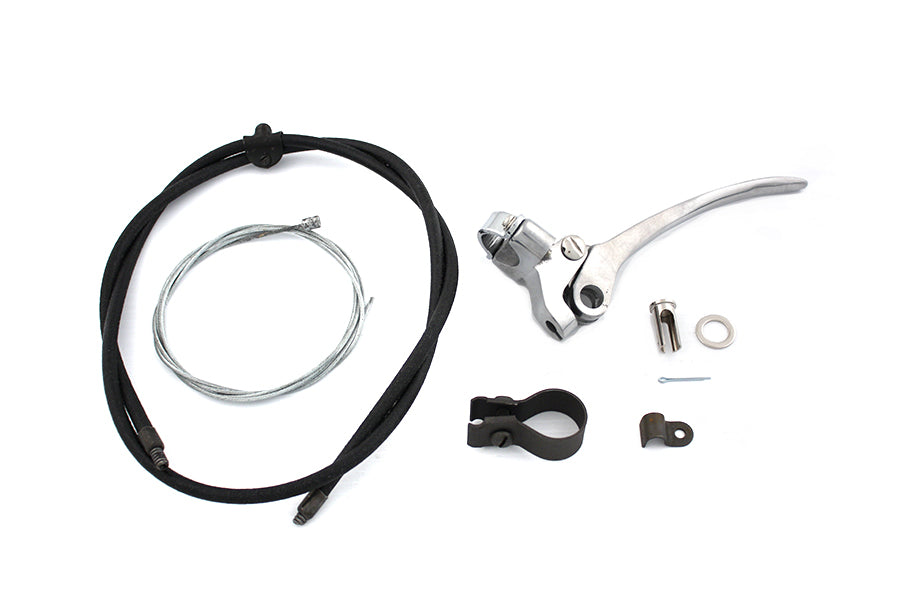 V-Twin 36-0414 Polished Spring Fork Cable and Handle Assembly