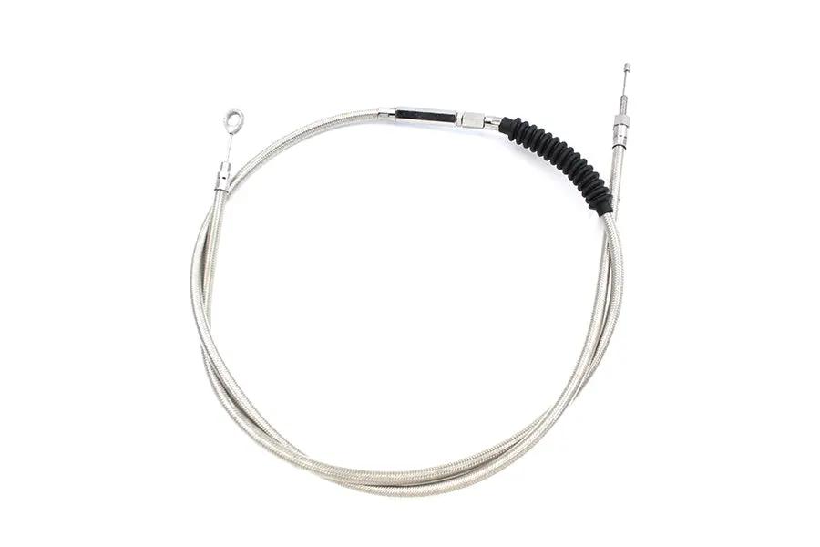 V-Twin 70-1/2 Inch Braided Stainless Steel Clutch Cable for Harley Davidson FLT by V-Twin