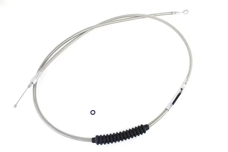 V-Twin 79 Inch Braided Stainless Steel Clutch Cable for Harley Davidson FLT by V-Twin