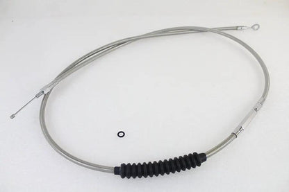 V-Twin 79 Inch Braided Stainless Steel Clutch Cable for Harley Davidson FLT by V-Twin