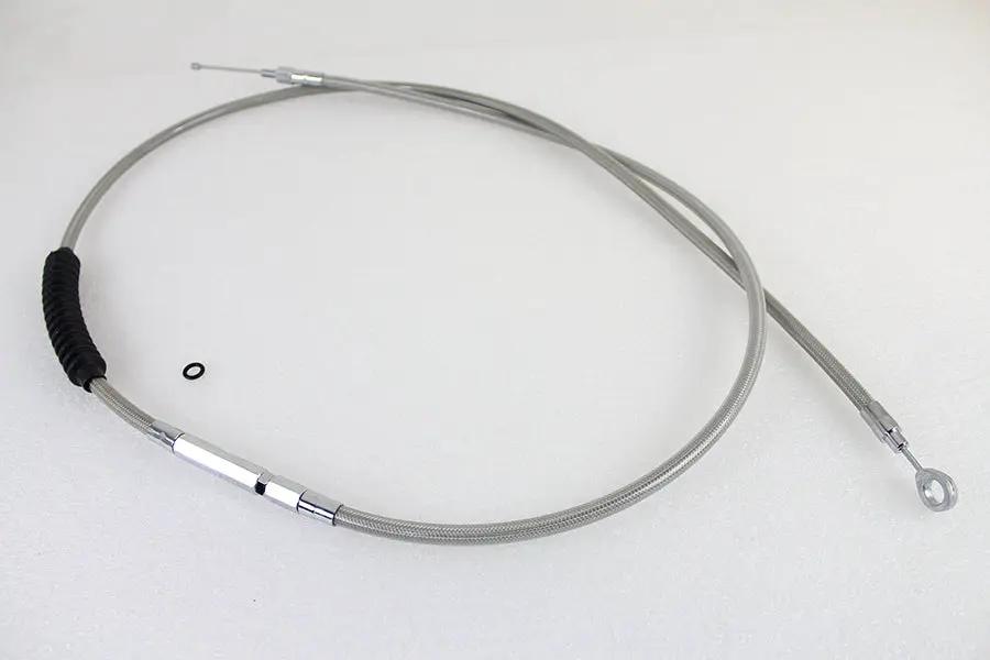 V-Twin 79 Inch Braided Stainless Steel Clutch Cable for Harley Davidson FLT by V-Twin