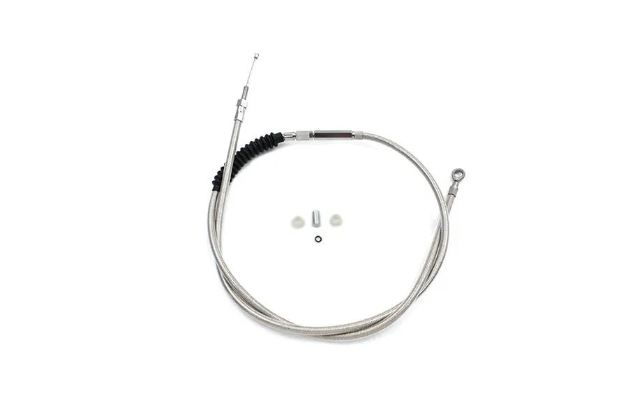 V-Twin 11-0043SP-2 Braided Stainless Steel Clutch Cable for Harley Davidson FLT Models by V-Twin