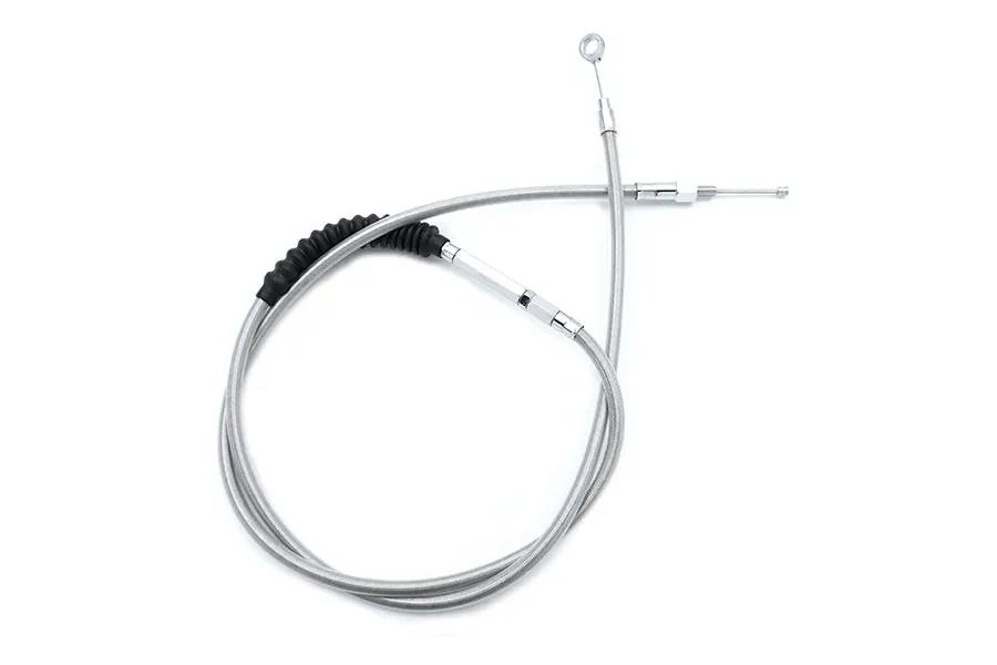 V-Twin 66.50 inch Braided Stainless Steel Clutch Cable for Harley Davidson FLT by V-Twin