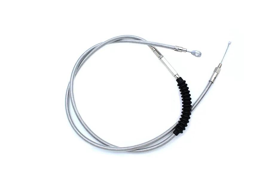 V-Twin 69.25 Inch Braided Stainless Steel Clutch Cable for Harley Davidson FLT by V-Twin