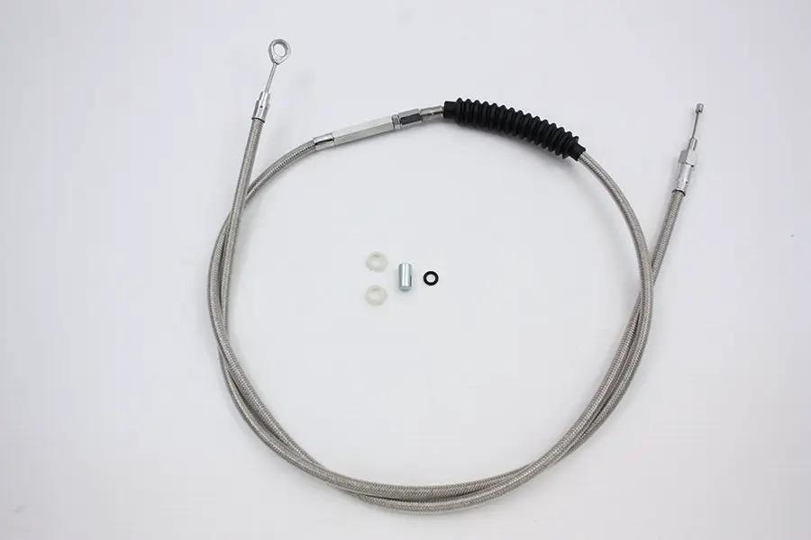 V-Twin 72.69 Inch Braided Stainless Steel Clutch Cable for Harley Davidson FLT by V-Twin