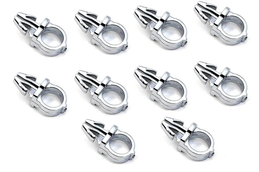 V-Twin 3/8 inch Wire Clips with Chrome Finish – Handlebar Wire Fasteners, Part No. 31-0001-10 by V-Twin