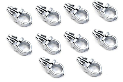 V-Twin 3/8 inch Wire Clips with Chrome Finish – Handlebar Wire Fasteners, Part No. 31-0001-10 by V-Twin