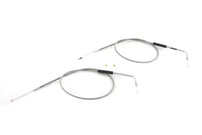 V-Twin Stainless Steel Throttle and Idle Cable Set for Harley Davidson (Part H28-0132SP) by V-Twin