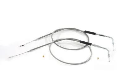 V-Twin Stainless Steel Throttle and Idle Cable Set for Harley Davidson (Part H28-0132SP) by V-Twin