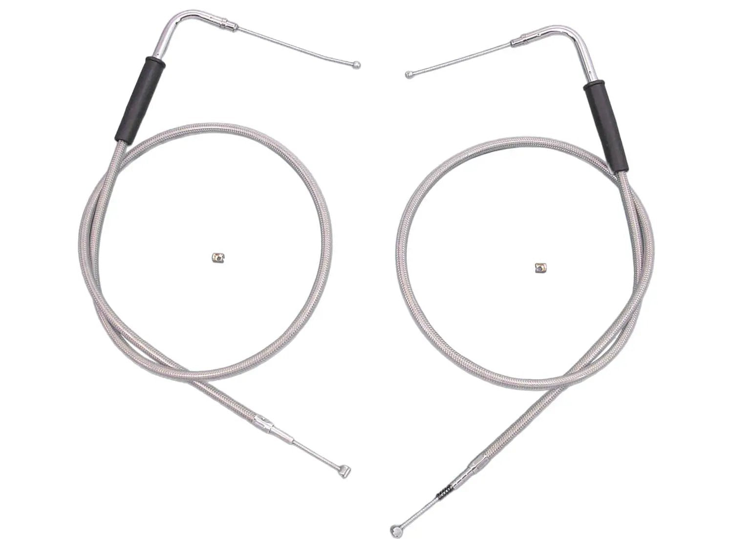 V-Twin 28-0113SP Stainless Steel Throttle and Idle Cable Set for Harley Davidson FXST by V-Twin