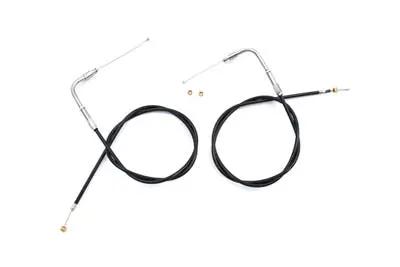 V-Twin 34.25 Inch Black Throttle and Idle Cable Set for Harley Davidson FXST by V-Twin