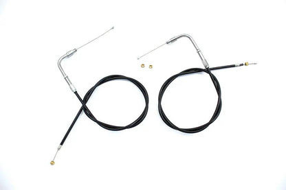 V-Twin 34.25 Inch Black Throttle and Idle Cable Set for Harley Davidson FXST by V-Twin