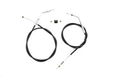 V-Twin Black Throttle and Idle Cable Set with 44.81 Inch Casing for Harley Davidson by V-Twin