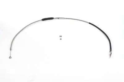 V-Twin 64.75 inch Braided Stainless Steel Clutch Cable with Clear Coat - Fits Harley Davidson FXST (2007-2016) by V-Twin