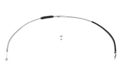 V-Twin 64.75 inch Braided Stainless Steel Clutch Cable with Clear Coat - Fits Harley Davidson FXST (2007-2016) by V-Twin