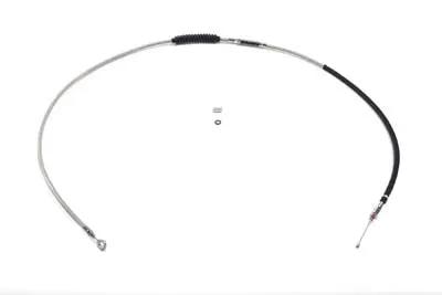 V-Twin 72.81 Inch Braided Stainless Steel Clutch Cable with Clear Coat for Harley Davidson FXDWG by V-Twin