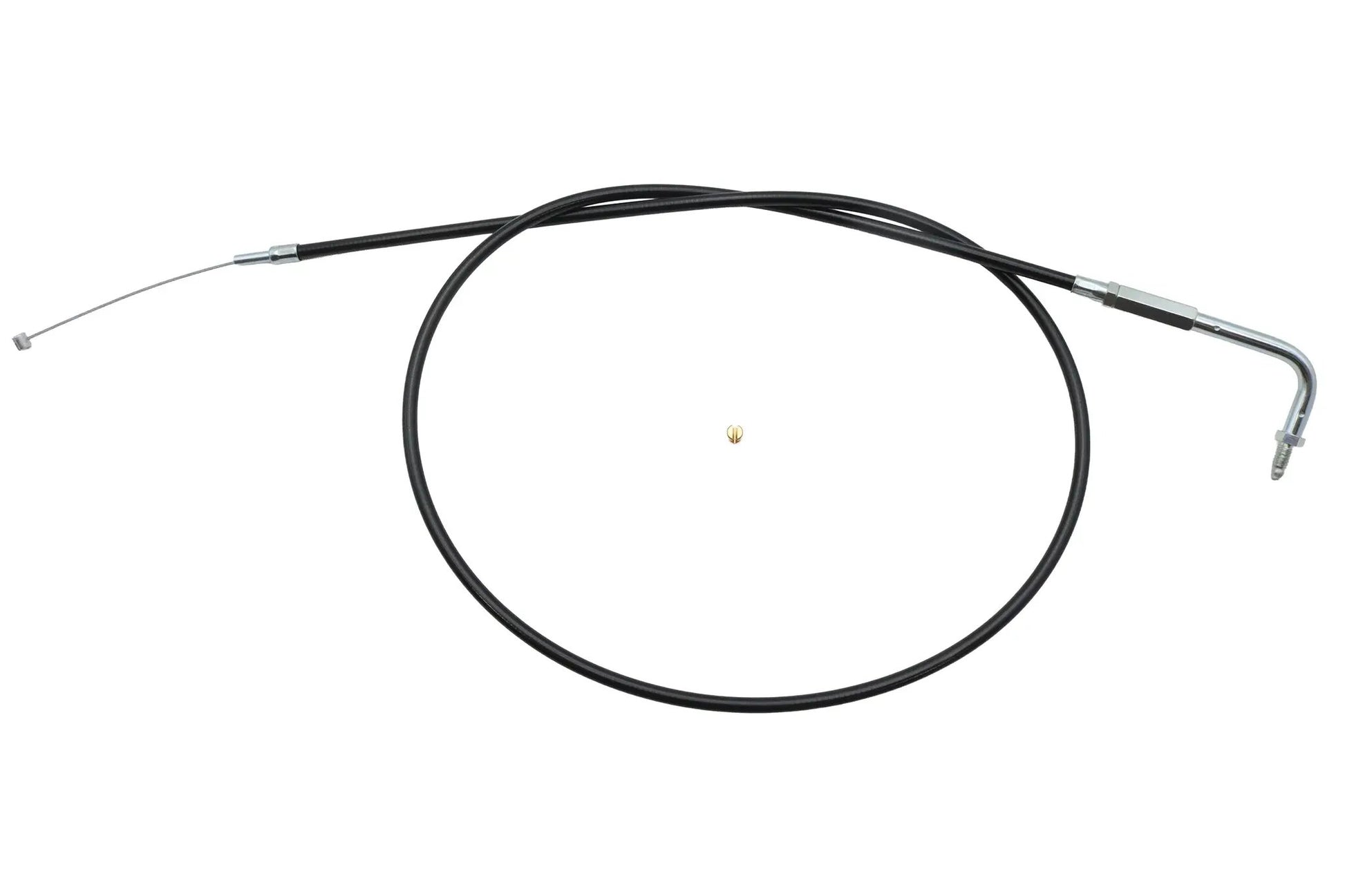 V-Twin Black Throttle Cable with 90 Degree Elbow Fitting for Harley Davidson FL Models by V-Twin