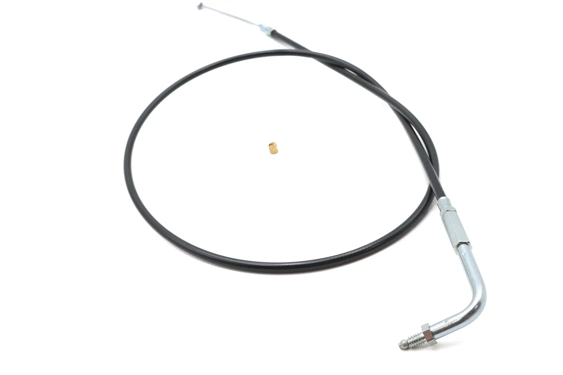 V-Twin Black Throttle Cable with 90 Degree Elbow Fitting for Harley Davidson FL Models by V-Twin