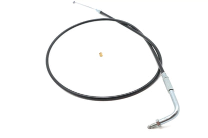 V-Twin Black Throttle Cable with 90 Degree Elbow Fitting for Harley Davidson FL Models by V-Twin