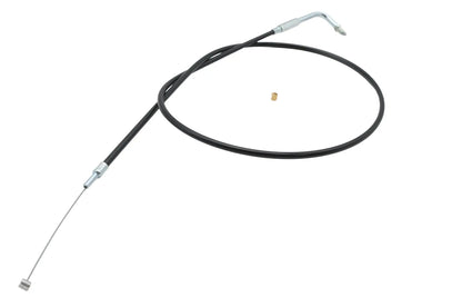 V-Twin Black Throttle Cable with 90 Degree Elbow Fitting for Harley Davidson FL Models by V-Twin