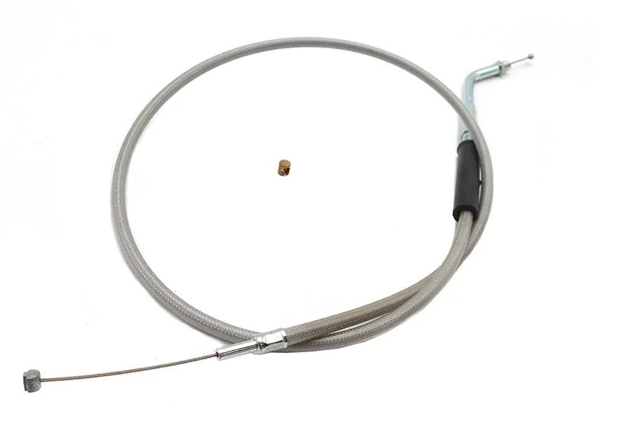 V-Twin Braided Stainless Steel Throttle Cable with 36.375 Inch Casing – Part Number 28-0093S by V-Twin