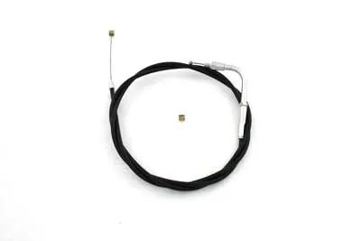 Barnett Black Throttle Cable with 90 Degree Elbow Fitting for Harley Davidson FL and FX Models by Barnett