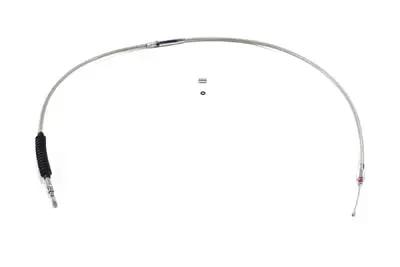 V-Twin 62.66 Inch Braided Stainless Steel Clutch Cable for Harley Davidson FXSTD by V-Twin