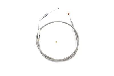Barnett Braided Stainless Steel Throttle Cable with 38 Inch Casing for Harley Davidson FX and FL Models by Barnett