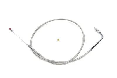 Barnett 34.875 Inch Braided Stainless Steel Idle Cable for Harley Davidson FXST and FLST by Barnett