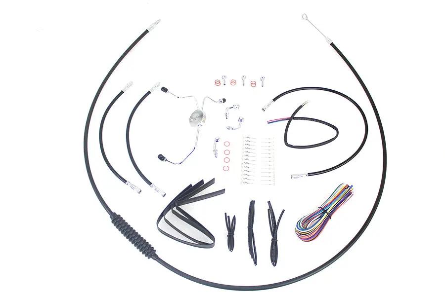 V-Twin 12-14 Inch Handlebar Cable and Brake Line Kit for Harley Davidson FLHX and FLHT Models by V-Twin