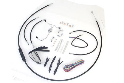 V-Twin 12-14 Inch Handlebar Cable and Brake Line Kit for Harley Davidson FLHX and FLHT Models by V-Twin