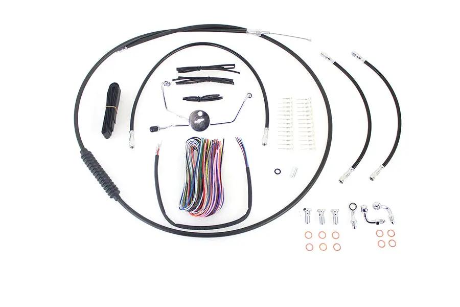 V-Twin 15-17 Inch Handlebar Cable and Brake Line Kit for Harley Davidson FLHX and FLHT by V-Twin