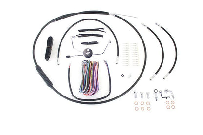 V-Twin 15-17 Inch Handlebar Cable and Brake Line Kit for Harley Davidson FLHX and FLHT by V-Twin