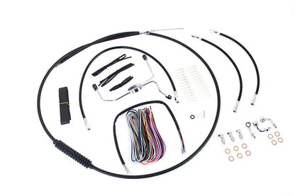 V-Twin 15-17 Inch Handlebar Cable and Brake Line Kit for Harley Davidson FLHX and FLHT by V-Twin