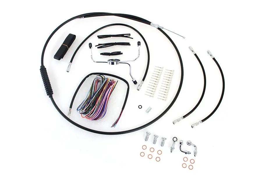 V-Twin 15-17 Inch Handlebar Cable and Brake Line Kit for Harley Davidson FLHX and FLHT by V-Twin