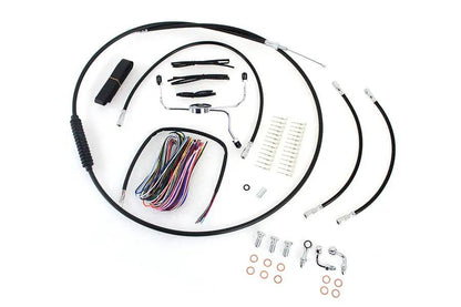 V-Twin 15-17 Inch Handlebar Cable and Brake Line Kit for Harley Davidson FLHX and FLHT by V-Twin
