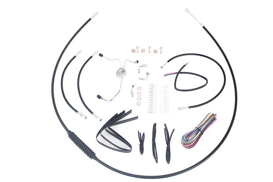 V-Twin 12-14 Inch Handlebar Cable and Brake Line Kit for Harley Davidson FLHR and FLTR by V-Twin