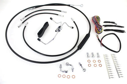 V-Twin 12-14 Inch Handlebar Cable and Brake Line Kit for Harley Davidson FLHR and FLTR by V-Twin