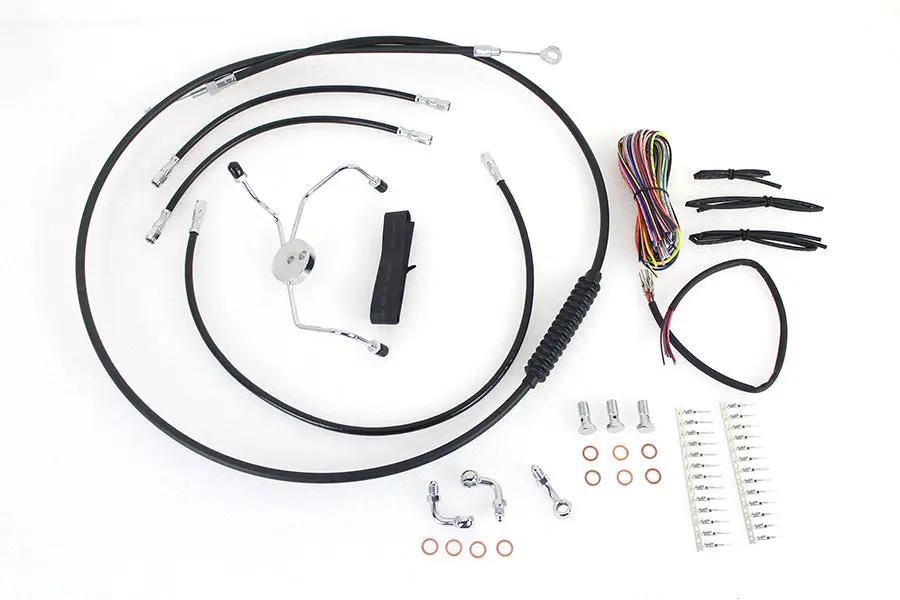 V-Twin 12-14 Inch Handlebar Cable and Brake Line Kit for Harley Davidson FLHR and FLTR by V-Twin