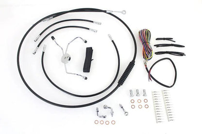 V-Twin 12-14 Inch Handlebar Cable and Brake Line Kit for Harley Davidson FLHR and FLTR by V-Twin