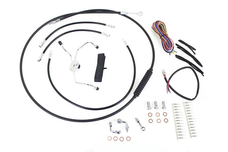 V-Twin 12-14 Inch Handlebar Cable and Brake Line Kit for Harley Davidson FLHR and FLTR by V-Twin