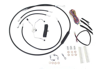 V-Twin 12-14 Inch Handlebar Cable and Brake Line Kit for Harley Davidson FLHR and FLTR by V-Twin