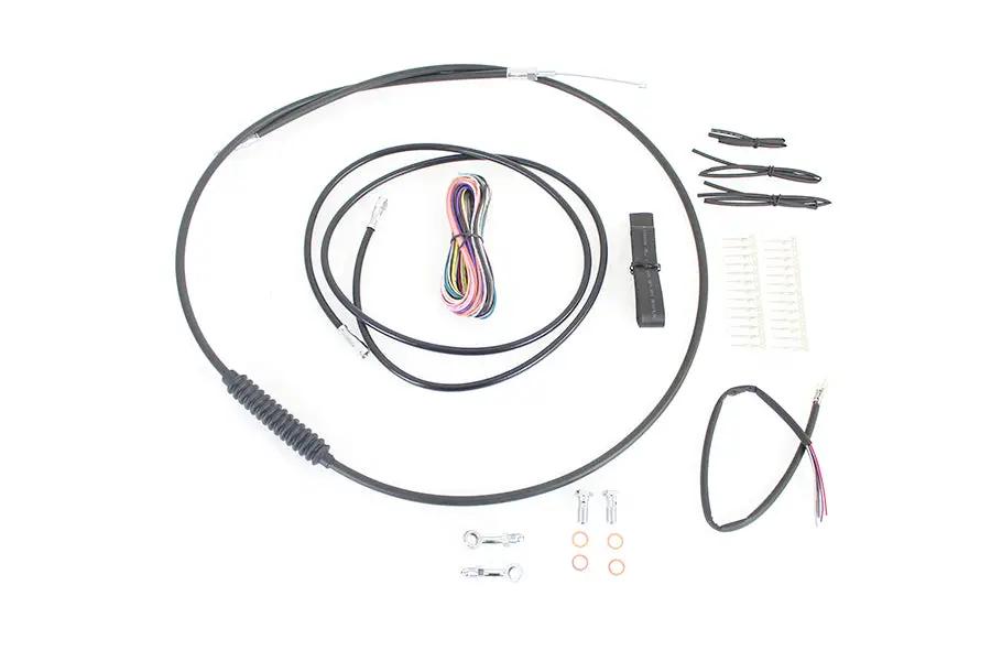 V-Twin 40285 12-14 Inch Handlebar Cable and Brake Line Kit for Harley Davidson FLHR and FLTR by V-Twin