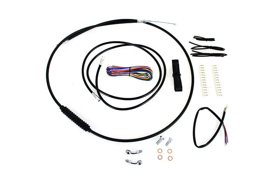 V-Twin 40285 12-14 Inch Handlebar Cable and Brake Line Kit for Harley Davidson FLHR and FLTR by V-Twin
