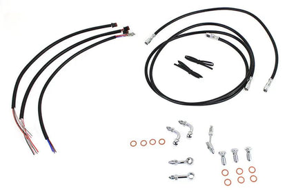 V-Twin 40286 Handlebar Cable and Brake Line Kit for Harley Davidson 12-14 inch Riser by V-Twin