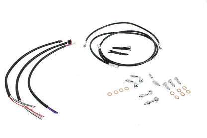 V-Twin 40286 Handlebar Cable and Brake Line Kit for Harley Davidson 12-14 inch Riser by V-Twin