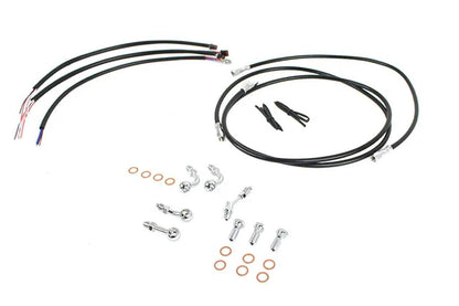 V-Twin 40286 Handlebar Cable and Brake Line Kit for Harley Davidson 12-14 inch Riser by V-Twin